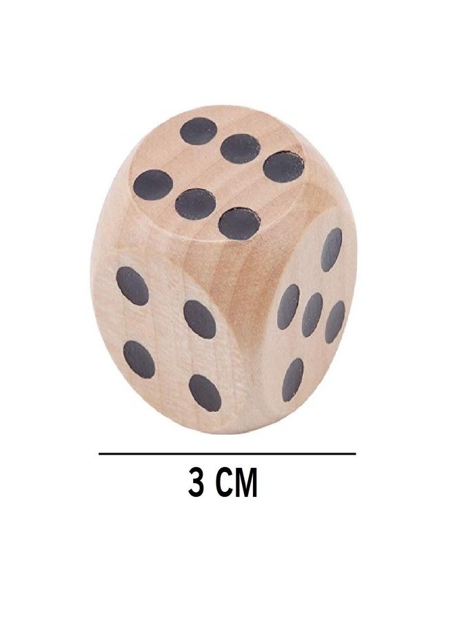 MOREL Pack of 2 Wooden Big DICE 3 CM with Black Color DOTS - for Playing Snake and Ladder Ludo, JHENGA, Pub Party, Picnic, Business Game, Board Game Accessories. - Image 2